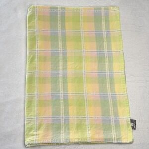 VTG Trends Collections Tablecloth 44x62 Pastel Plaid Cotton Lurex Metallic